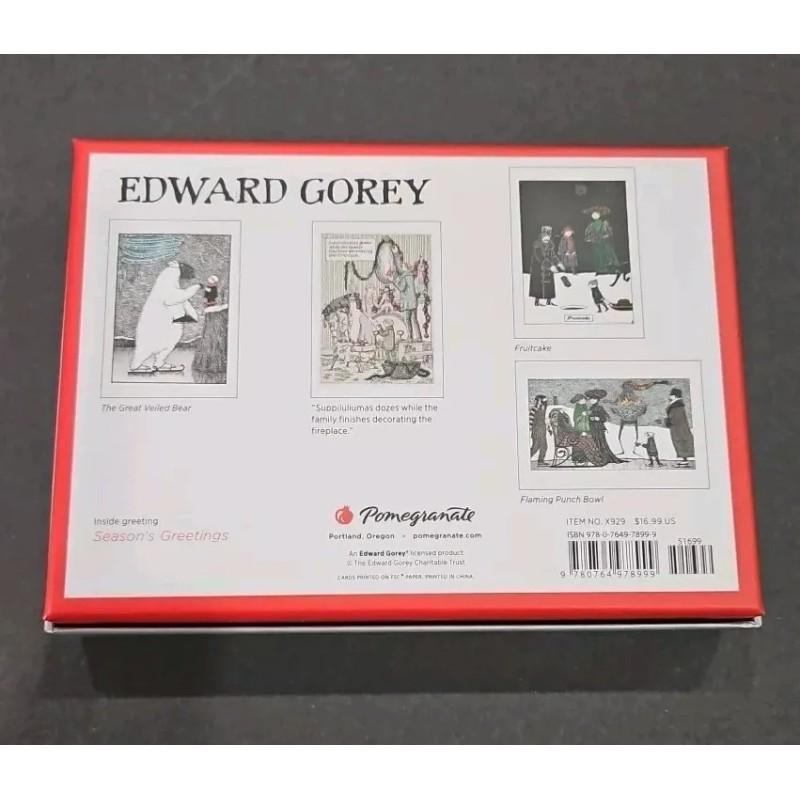 Pomegranate New Box Edward Gorey Holiday Christmas Cards 4 Designs