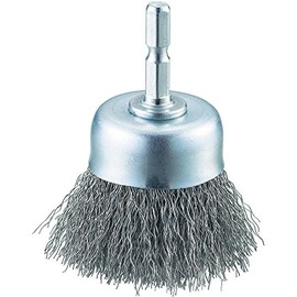 TRUSCO TB-6623-60 Cup Brush with Shaft, Diameter 2.0 inches (50 mm) x Shaft 0.25 inches (6.35 mm), Stainless Steel Wire, Wire Diameter 0.01 inches (0.3 mm)