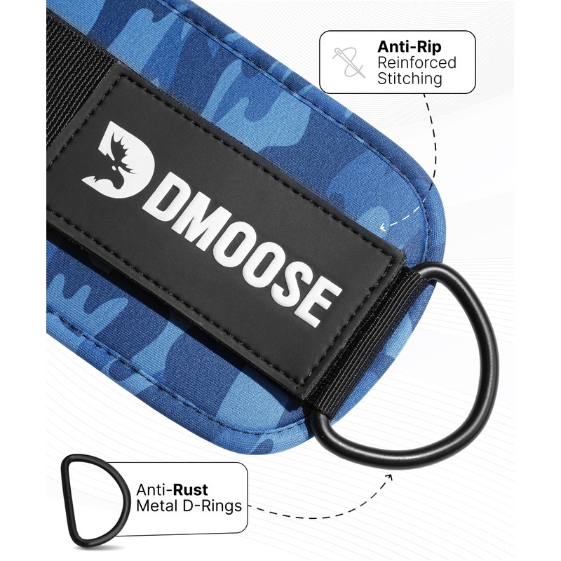 DMoose Fitness Ankle Straps for Cable Machines - One Size