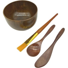 Face Mask Mixing Bowl Set Brown Wood DIY Facial Tools for Skin Care Kit with 4 Pack Balls Spatula Spoon Brush Applicator Aesthetic Supplies Dark Brown / 페이스 마스크 믹싱 볼 세트 브라운 우드 스킨 케어용 DIY 페이셜 툴 4팩 볼이 포함된 키트 스패툴라 스푼 브러시 어플리케이터 에스테틱 용품 Dark Brown