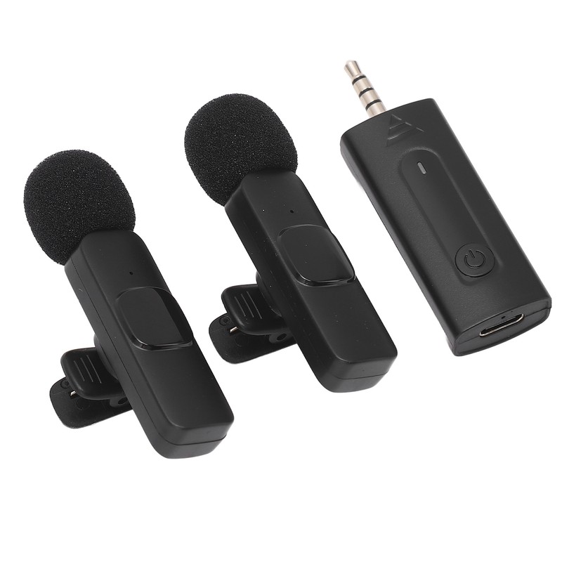 Wireless Lavalier Microphone Portable Noise Cancelling Professional Lapel Mic for