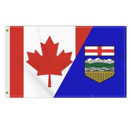 3×5 FT Canada Alberta Flag, Novel Large 100D Canadian Albertan Province Outdoor Banner,Funny Doube Side Printing Decor For Patio Garden With Brass Gromment