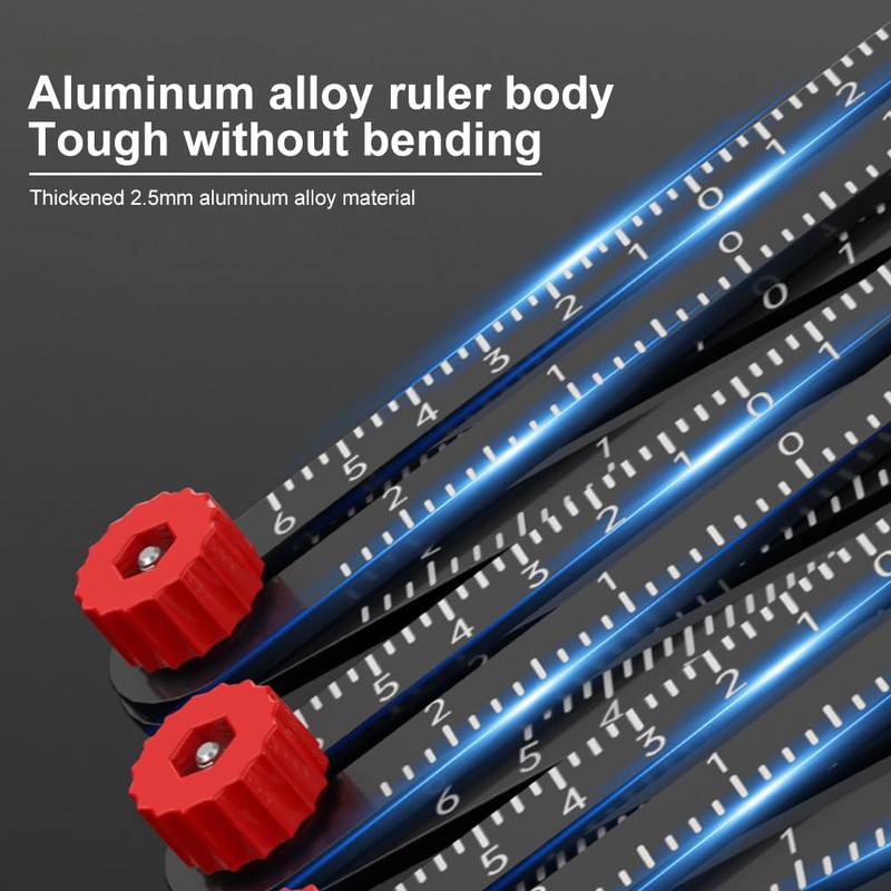 Multi-Angle Measuring Ruler, 12 Section Angle Measurement Aluminum Alloy Fold