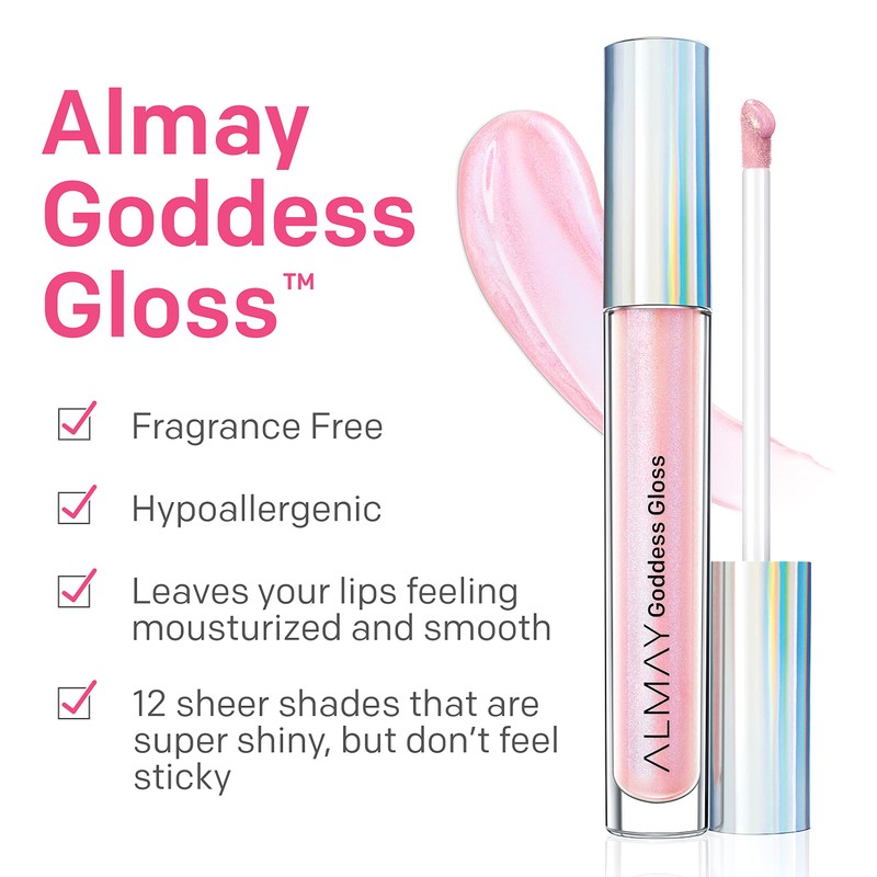 Almay Lip Gloss, Non-Sticky Lip Makeup, Holographic Glitter Finish, Hypoallergenic,