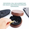 Wooden Wind Ashtray, Ashtray with Lid, Windproof, Odourproof, Suitable for