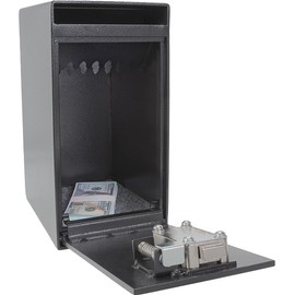 Barska AX13558 Dual Key Depository Safe 0.27 Cu Ft with Drop Slot and Quick Release Bolt, Black