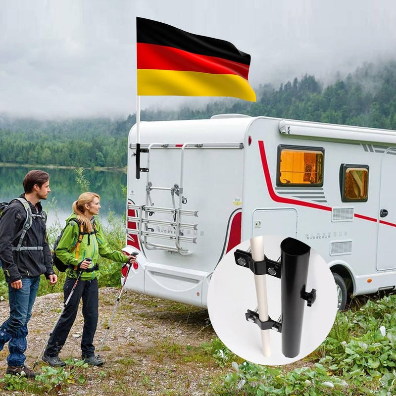 Motorhome Flag Holder, Adjustable Metal Flag for Flag Decoration, Ideal