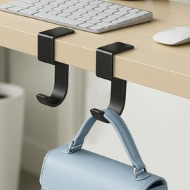 ZOFLIN Purse Hook Holder for Table - 2 Pcs Heavy-Duty Alloy Bag Holder Desk - High-Strength Portable Purse Hanger for Desk Can Hook Umbrellas Keys Cups Headphone - Home Travel Restaurant Office Use