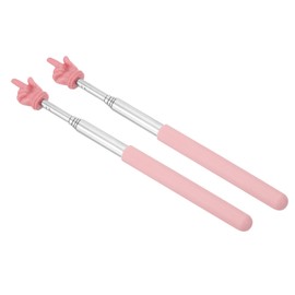 PATIKIL Telescopic Teachers Pointer Stick, 2 Pcs Classroom WhiteBoard Teacher Hand Finger Mini Pointer for Presentation Speaker Guide Coach, Pink Style 2