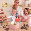 DOYIDE 20Pcs Mini Cake Boxes with Window, 6x6x5 Inches Pink