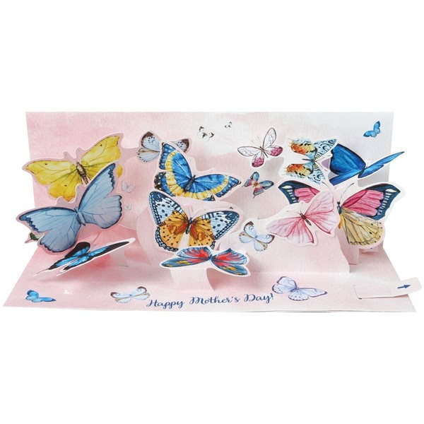 Up With Paper Pop-Up Panoramics Greeting Card - Butterfly Dance, multi colored (0048641397813_mfn)