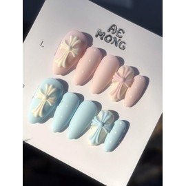 [Cross Nail Daily Nail] 2 types of milky cross nail tips - Long Square / [크로스네일데일리네일] 밀키 크로스 네일팁 2종 - 롱스퀘어