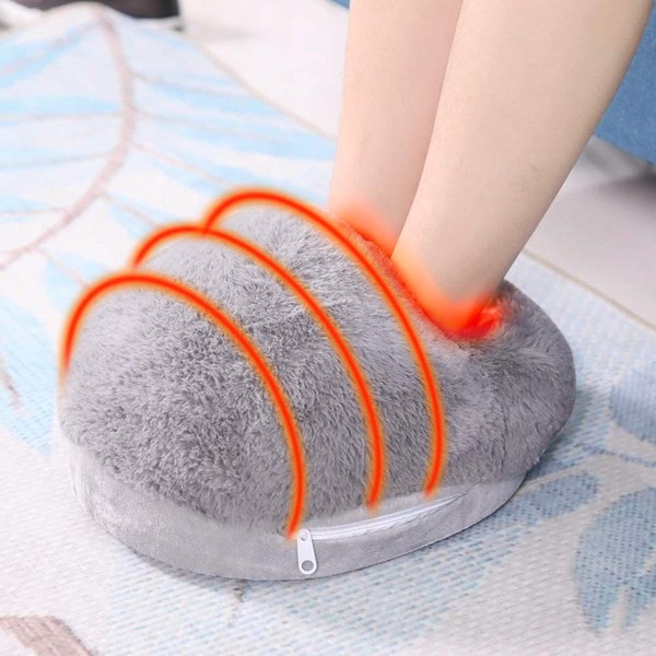 Electric Heated Shoes USB Foot Warmer, Low-Consumption Heated Cushion with Soft Plush Washable Cover/ 30S Fast Heating Up