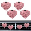 4PCS Heart-Shaped Car Vent Clips with Rhinestone, Automotive Air Fresheners