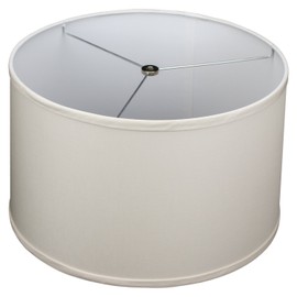 FenchelShades.com 15" Top Diameter x 16" Bottom Diameter x 9.5" Height Fabric Drum Lampshade Spider Attachment (Linen Ivory)