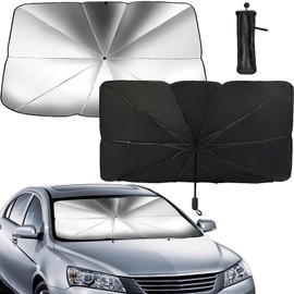 Car Sun Protection Front Screen, Parasol Car with Adjustable, Car Windscreen Parasol, Sun Protection Car Windscreen Foldable, UV Protection Car Parasol