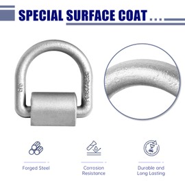 higehio 5/8" Heavy Duty Forged Steel D-Ring, 18,000lbs Tie Down Anchor with Welding Clips for Trucks, Trailers, Riding Mowers, ATV, etc, 12-Pack