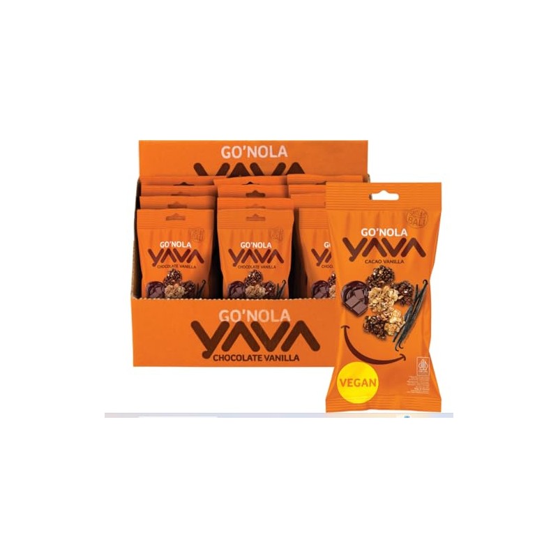 YAVA Go'Nola Cacao Vanilla, 12 Pack x 30g