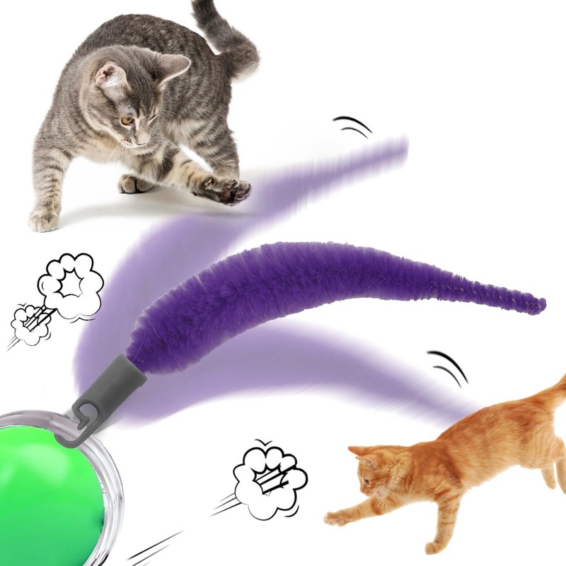 BOXOB 5pcs Cat Ball Toy Replacement Tails, Interactive Cat Toy