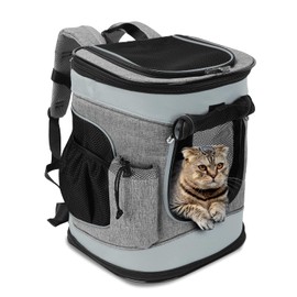 Kritter Planet Pet Carrier Backpack for Cats Dogs, Breathable Pet Backpack with 4 Mesh Window, Portable Pet Carrier for Camping