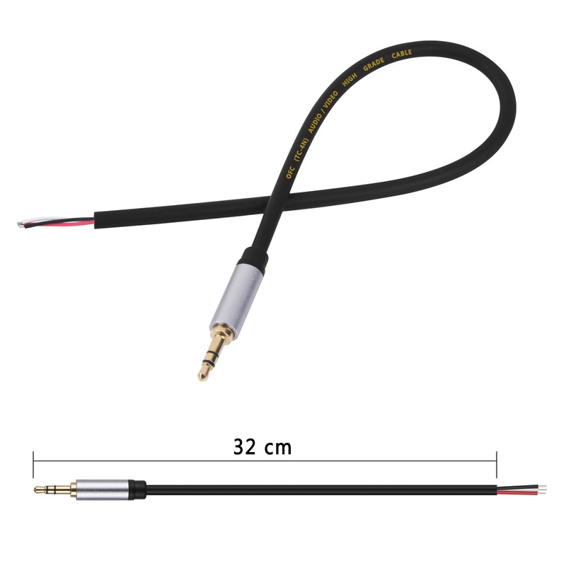 sovunis 2-Pack Replacement 3.5mm Male Plug to Bare Wire Open