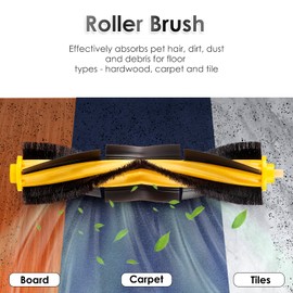 (4 Pieces) Roller Brushes Main Brush Replacement Parts for Robot Vacuum Ecovacs DEEBOT OZMO 920 950 T8 AIVI Max T9 T5 N5 N7 N8+ N8 Pro DX55 DX93 DJ65