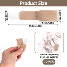 12 Pack Fabric Hammer Toe Corrector, Fabric Hammer Toe Wraps, Reusable Fabric Buddy Wraps for Broken Toes, Toe Bandages Protectors for Crooked Toes, Curled Toes, Bent Toes and Broken Toes