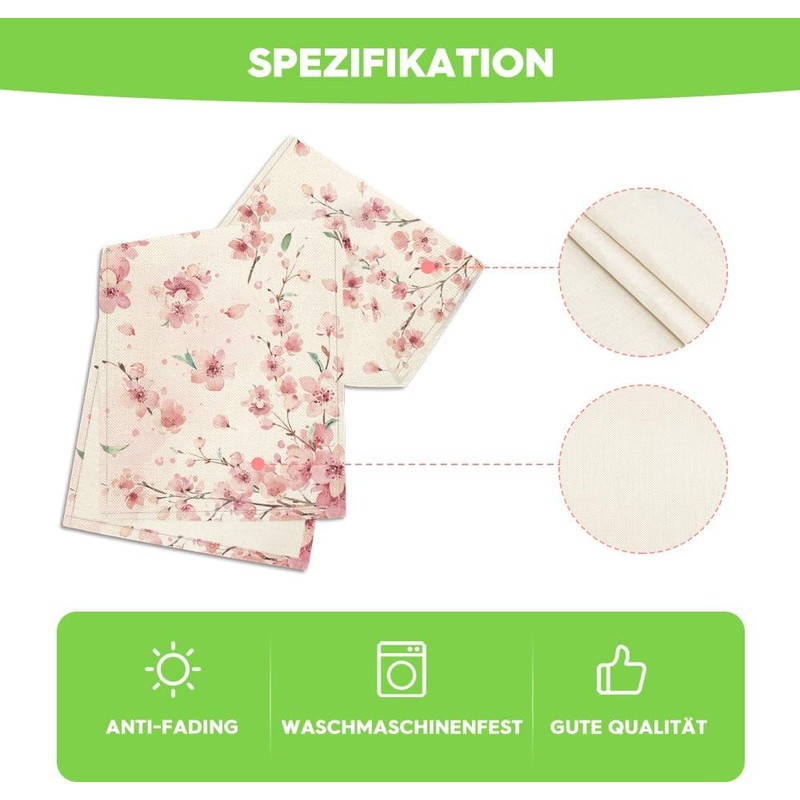 Artoid Mode Cherry Blossom Branches Spring Table Runner, Seasonal Kitchen