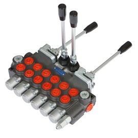 waltyotur Hydraulic Directional Control Valve w/ 2 Joystick 6 Spool 11 GPM SAE Ports 3625 PSI for Small Tractors Tractors Loaders Log Splitters