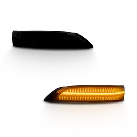 [Sequential Turn Signal] VIPMOTOZ Full LED Side Mirror Light Indicator Lamp Assembly Replacement Compatible with 2005-2012 Acura RL Base Elite Chrome Housing Smoked Lens, Driver & Passenger Side Kit