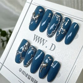 Deep Ink Mercury, what are we doing with our nails? handmade nail tip - medium coffin / 딥잉크 머큐리, 우리네일뭐해 수제네일팁 - 미디엄 코핀
