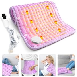 Lukovee Almohadilla Trmica 40 x 76 cm, Suave Cobijas Elctricas Compresa para Alivio de Dolores de Hombros Cuello Espalda, 10 Ajustes de Temperatura...