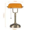 NISSAFORS Bankers Desk Lamp, Amber Glass Shade, Vintage Desk Lamp