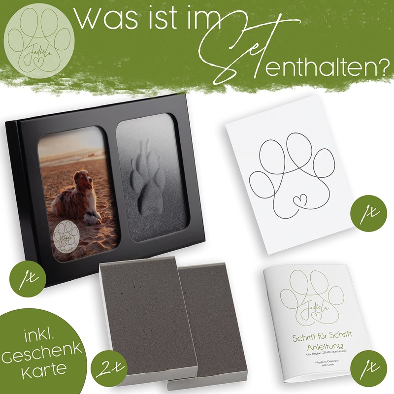 Jadiela Paw Print Set, Dog or Cat 3D Picture Frame,