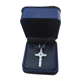 Unbranded THE LORD'S PRAYER CROSS NECKLACE with Austrian crystals Gift NEW IN GIFT BOX