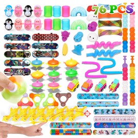 ASPULU 76 Pieces Children's Birthday Party Bag Set, Popular Fidget, Party Toys, Goodie Bags Fillers for Children's Birthday Party Favours, Give Aways Children's Birthday Classroom Prices