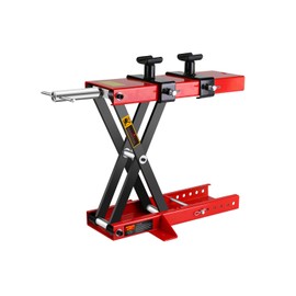 Motorcycle Scissor Lift Jack 1100LBS, Heavy Duty Bike Lift with Safety Lock Pin & Non-Slip Saddle, 3.7"-18.7" Lift Range for Cruisers, ATVs, Dirt Bikes - Compact & Stable Garage Repair Tool