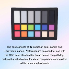 Jectse Cámara de la Tarjeta de Calibración de Color 18 Gráficos de Corrección de Color para Fotografía Digital, Alinear Fácilmente el Color y la Luz en Múltiples Sistemas de Cámara,