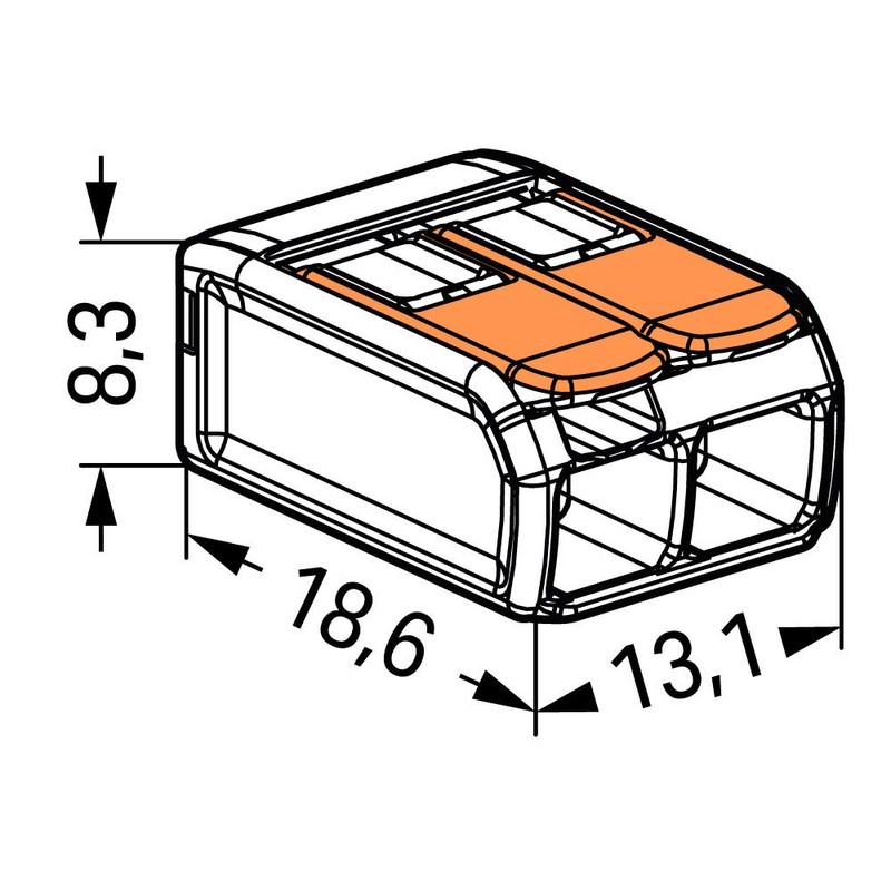 WAGO 221-412 Pluggable Terminal Block, 2 Ways, 450 V, 32