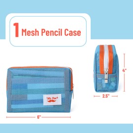 Mr. Pen- Mesh Pencil Case, Blue, Mesh Zipper Pouch Bags, Mesh Bags with Zipper Pouches for Organization, Small Makeup Bag, Small Pencil Pouch Small, Small Cosmetic Bag, Purse Pouch, Cute Makeup Bag
