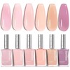 Beetles Jelly Nail Polish Set, 6 Colors Pink Nude Purple