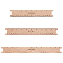 BENECREAT 3Pcs Wooden Floss Winder Board, 8/10/ 12inch Rectangle Quilting Rulers Sewing Tool for DIY Tailor Craft Tool Drawing Measuring Supplies