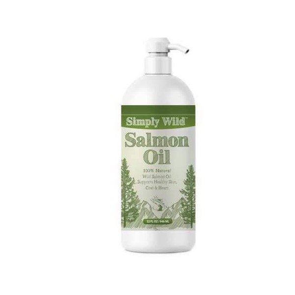 Simply Wild Salmon Oil - Omega 3 Fatty Acids, EPA, DHA - Healthy Joint Supplement - All-Natural Oil for Dogs and Cats - 32 fl oz