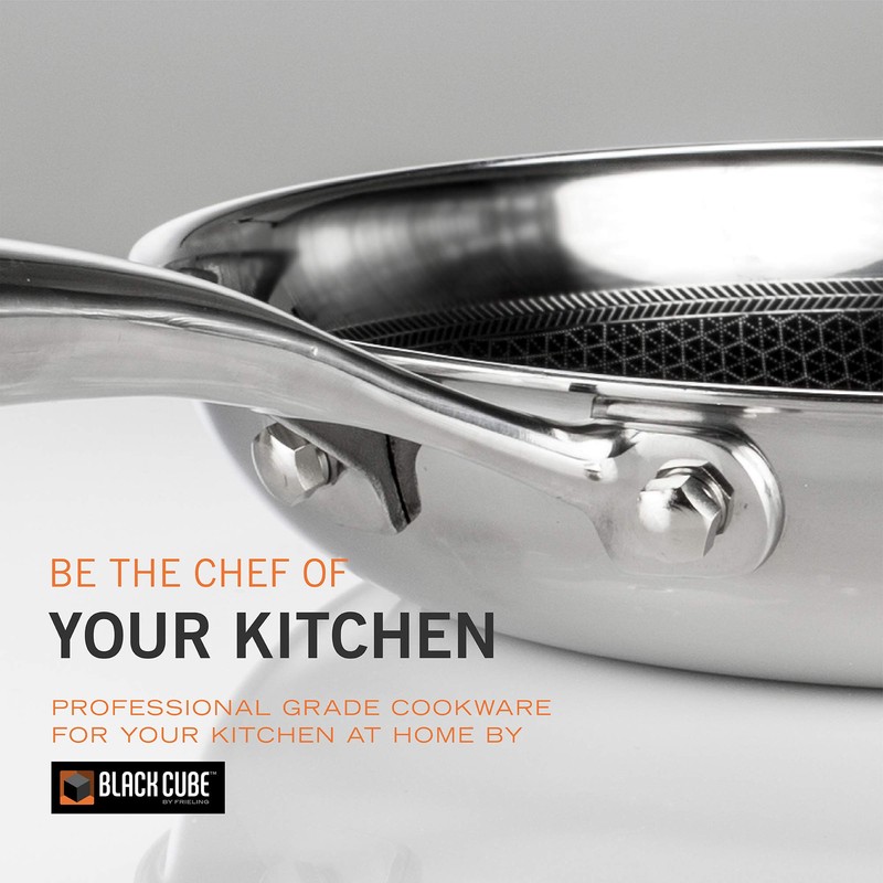 Black Cube Hybrid Stainless/Nonstick Cookware Chef's Pan, 9.5-Inch
