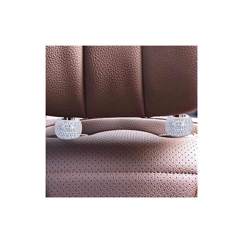 4 Pcs Car Headrest Collars Rings Personality Bling Crystal Rhinestone