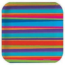 Creative Converting (D) Birthday Stripes Dinner Plates (8)