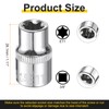 HARFINGTON 5pcs E-Torx Socket 3/8" Drive E11 Star Female Socket