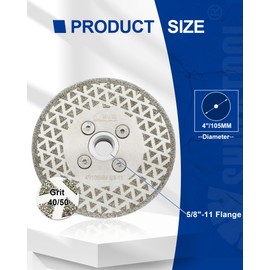 SHDIATOOL 4 Inch Diamond Grinding Disc for Granite Marble Single Side Coated Diamond Cutting Wheel with 5/8-Inch-11 Arbor