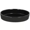 Japanese Ikebana Vase Suiban 12"D Ceramic Black Bonsai Flower Container Pot Tray