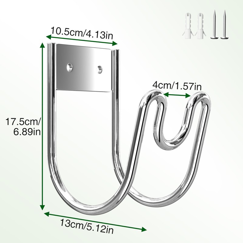 Josmimic Stainless Steel Garden Hose Holder - Silver SS304 Water